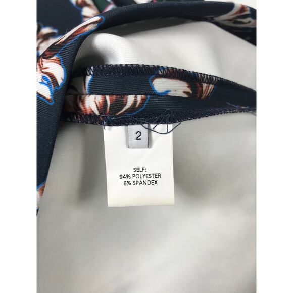 Yigal Azrouel Scuba Knit Floral Midi Dress Grommets Flattering Women's 2 - Picture 12 of 14